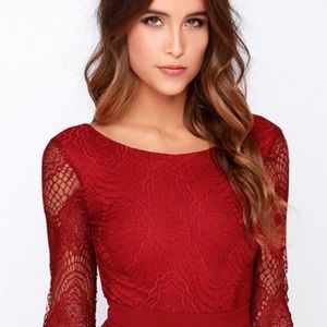 Lulu Red Lace Romper